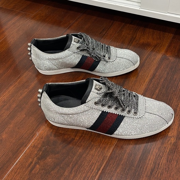 AUTHENTIC GUCCI GLITTER BAMBI WEB SNEAKERS - Picture 3 of 7